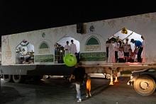 ملاكات جمعية كشافة الكفيل تطوف شوارع كربلاء المقدسة لتقديم التهاني بذكرى المولد النبوي المبارك