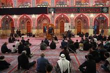 العتبة العباسية المقدسة تواصل إقامة مجالس العزاء بذكرى شهادة السيدة الزهراء (عليها السلام) في الصحن الشريف
