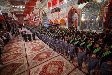 خَدَمة العتبتين يحيون ذكرى شهادة الإمام الباقر (عليه السلام) عبر موكب عزاءٍ موحّد