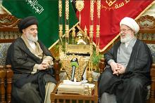 السيد الصافي يستقبل الشيخ الكربلائي ويتبادلان التهاني بمناسبة عيد الفطر المبارك