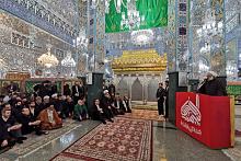  إزاحةُ الستار عن تاج شبّاك ضريح السيّدة زينب (عليها السلام) المصنّع في العتبة العبّاسية المقدّسة