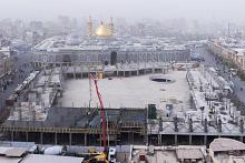قسم المشاريع الهندسية يستكمل صب 600 متر مربع من المساحات التكميلية لمشروع صحن أمّ البنين (عليها السلام)