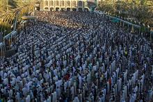 بالصور.. المؤمنون يحيون صلاة عيد الأضحى عند مرقد أبي الفضل العباس (عليه السلام)