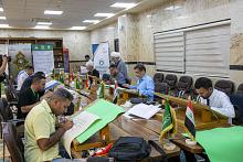 المجمَع العلميّ يقيم ورشة فنّية للخطّاطين المشاركين في مسابقة الثقلين لخطّ المصحف الشريف