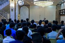 العتبة العباسية تقيم ورشة علميّة عن عناصر الهُويّة الثقافيّة لوفدٍ من جامعة ذي قار