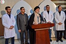 هام .. بالفيديو: مؤتمرٌ صحفيّ للسيّد أحمد الصافي والفريق الطبّي حول تفاصيل العمليّة الجراحيّة للمرجع الأعلى