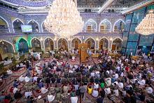 مرقدُ أبي الفضل العبّاس (عليه السلام) يحتضنُ احتفاليّة زواج النور من النور في رحاب صحنه الشريف