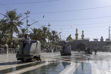 قسم بين الحرمين الشريفين يهيئ الساحة الوسطية لخدمة الزائرين