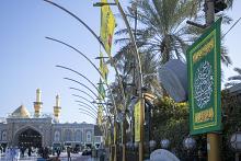قسم بين الحرمين ينشر لافتات احتفائية بذكرى ولادة الإمامين الباقر والهادي (عليهما السلام)