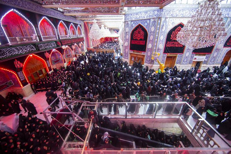 سردابا الإمام الحسين والإمام الجواد (عليهما السلام) يستقبلان زائرات مرقد أبي الفضل العبّاس (عليه السلام) بكافّة مساحتهما الاستيعابيّة