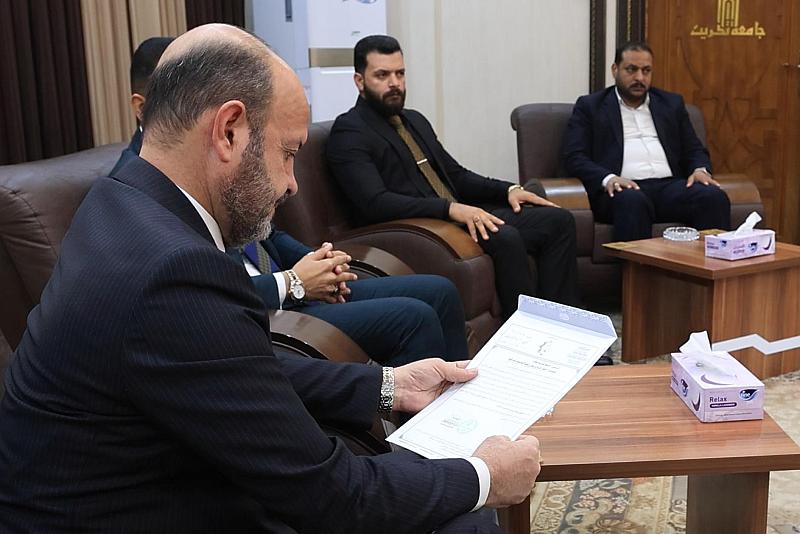 العتبة العباسية تقدّم دعوة لجامعة تكريت للمشاركة في حفل التخرّج المركزي للطلبة