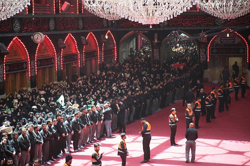 قسم الشؤون الطبّية يقدّم خدماته للمشاركين في عزاء دفن الأجساد الطاهرة 