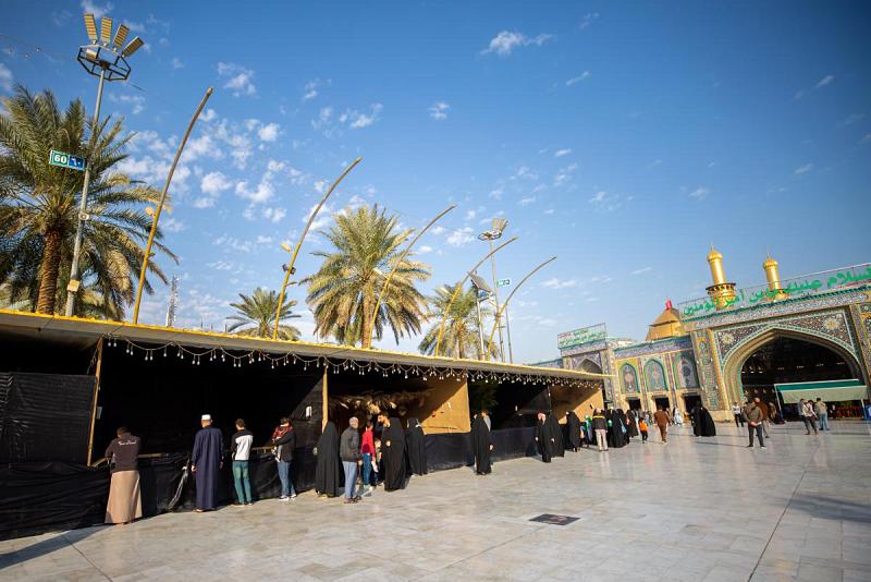 الانتهاءُ من نصب أجنحة مهرجان الأحزانِ الفاطميّ مع افتتاحٍ جزئيّ له