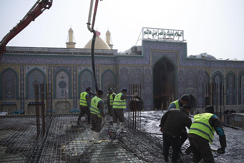 قسم المشاريع الهندسية ينجز الهيكل الإنشائي لسرداب مشروع صحن أمّ البنين (عليها السلام)