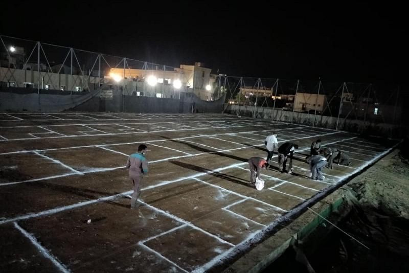 بواقع (24) ساعة عمل: ملاكاتُ قسم الصيانة الهندسيّة تسابقُ الزمن لإنجاز ردهةٍ لعلاج المصابين بوباء كورونا في وقتٍ قياسيّ.