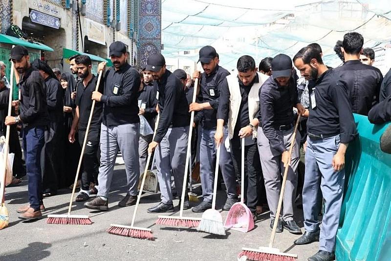 قسم الشؤون الخدمية يطلق حملة تنظيف لمنطقة باب بغداد بعد انتهاء زيارة الأربعين