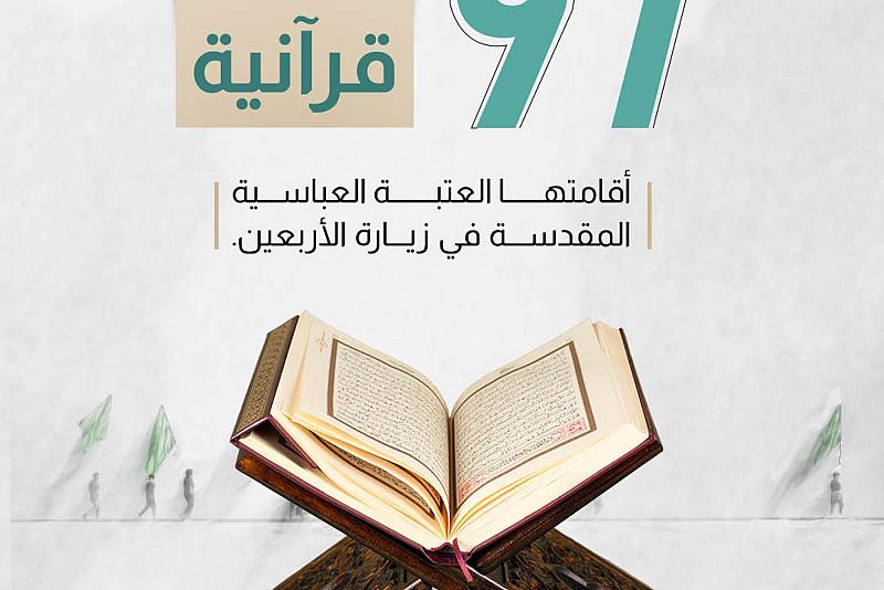 97 محطة قرآنية أقامتها العتبة العباسية المقدسة في زيارة الأربعين