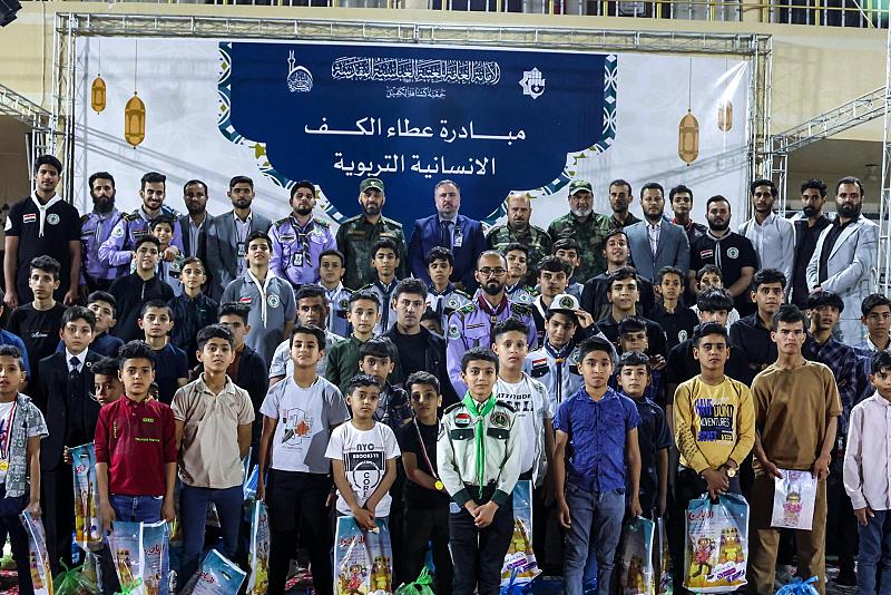 قسم الشؤون الفكرية ينظّم مبادرة عطاء الكفّ لأيتام شهداء فرقة العباس (عليه السلام)