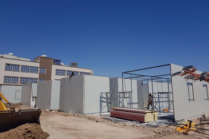 قسمُ الصيانة الهندسيّة: إنجاز 85% في كلٍّ من الهيكل الحديديّ والتقطيع بمادّة (السنوديج بنل) لردهة الحياة السادسة في محافظة المثنّى