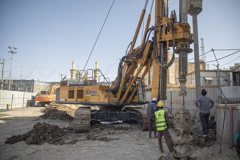 قسم المشاريع الهندسية يستأنف الأعمال في مشروع سرداب باب القبلة الكبير