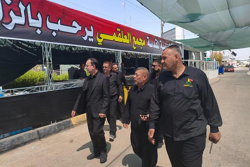 إدارة العتبة العباسية المقدسة تطّلع على خدمات الموكب الثقافي العام في مجمّع العلقمي