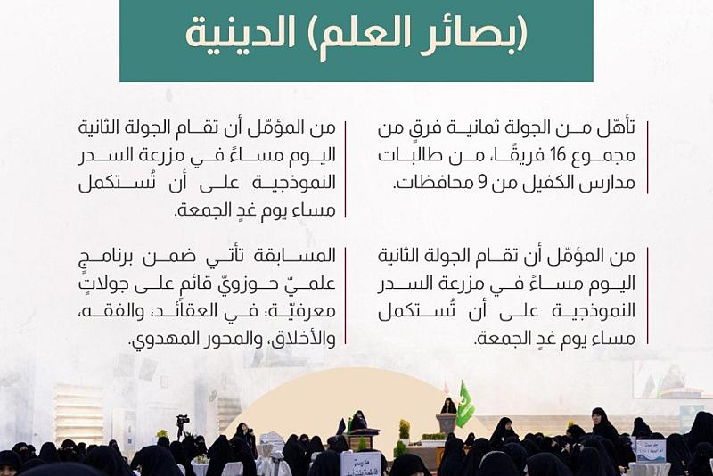 العتبة العباسية تختتم الجولة الأولى من مسابقة (بصائر العلم) الدينية 