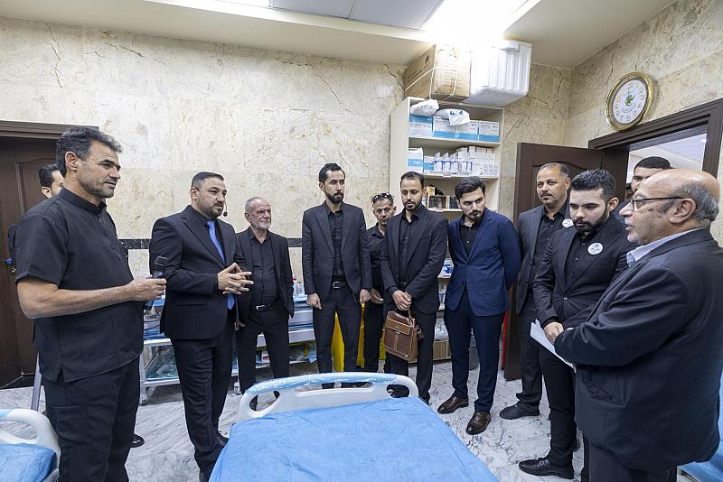 المشاركون في الملتقى الطبي السادس لزيارة الأربعين يجرون جولة في مركز السيد جعفر الحلي للخدمات الطبية الطارئة