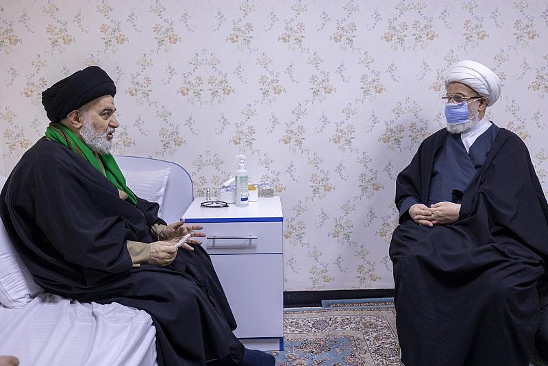 سماحة العلامة السيد أحمد الصافي يستقبل المتولّي الشرعي للعتبة الحسينية المقدسة