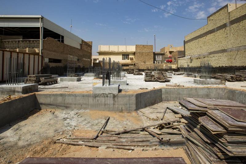 ملاكاتُ قسم الصيانة والإنشاءات الهندسيّة تُباشرُ بأعمال مشروع بناية (فخر المخدّرات)