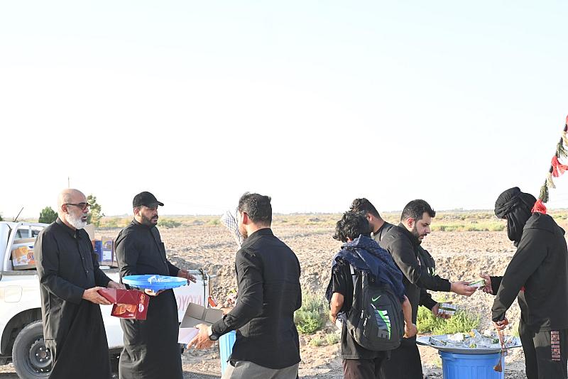 عبر موكب (جنوب الولاء).. قسم المعارف يقدم خدماته لزائري الأربعين في المثنى