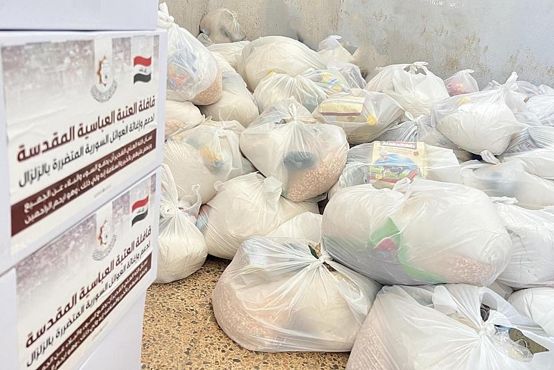 وفد العتبة العباسية الإغاثي يواصل دعمه للعوائل المتضرّرة جرّاء زلزال سوريا