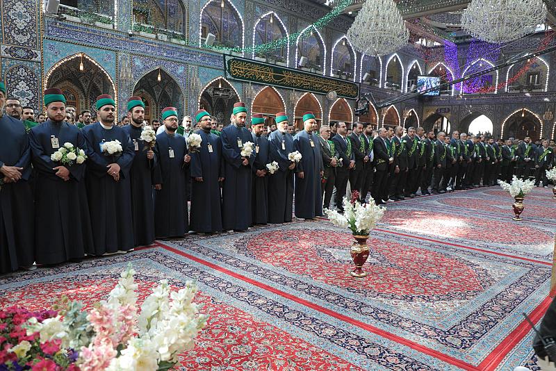 بذكرى ولادته.. خَدَمة مرقد أبي الفضل (عليه السلام) يؤدّون مراسيم الممارسة العبادية