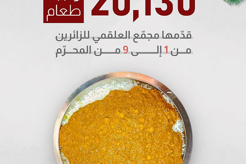 20,130 وجبة طعام قدّمها مجمّع العلقمي للزائرين من 1 إلى 9 من المحرّم