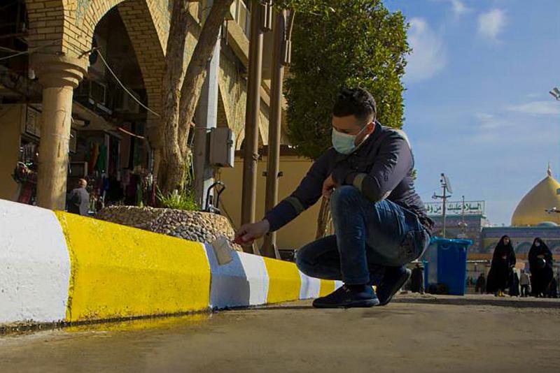 ملاكاتُ قسم ما بين الحرمَيْن الشريفين الفنّية تساهم في حملة تطوير مدخل باب بغداد
