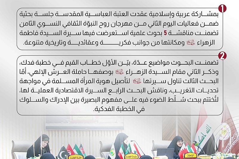 انعقاد جلسة بحثية ضمن مهرجان روح النبوّة النسوي الثامن
