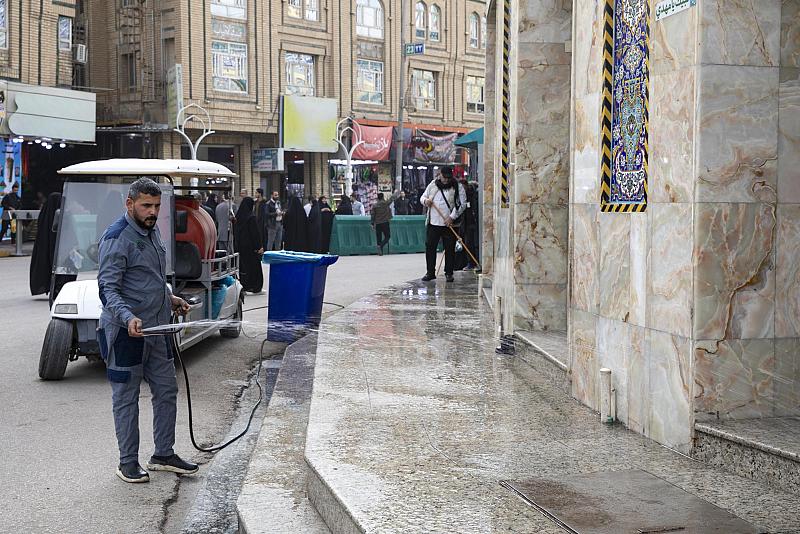 قسم الشؤون الخدمية يطلق حملة تنظيف لمحيط العتبة العباسية المقدسة