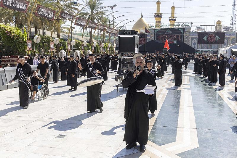 مواكب العزاء تحيي ذكرى شهادة الإمام الحسن المجتبى (عليه السلام) عند العتبتين المقدستين