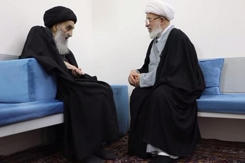 السيد السيستاني يستقبل الشيخ الكربلائي ويُثني على جهوده في مختلف المجالات