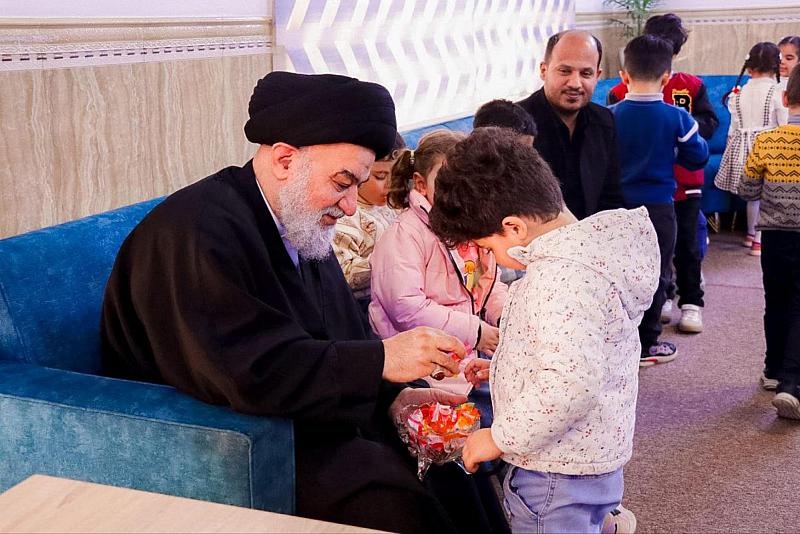 سماحة السيد الصافي يزور معهد الكفيل للنطق والتأهيل المدرسي ويشيد بالدور الإنساني والتربوي لملاكاته