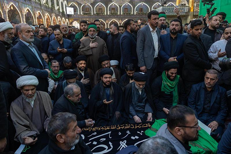 العتبتان المقدستان تشهدان مراسم تشييع جثمان آية الله السيد هادي السيستاني