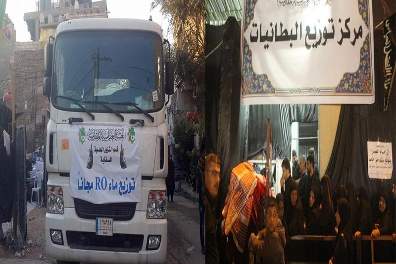 قسم الشؤون الخدمية يوفّر (224,000لتر) ماء (RO) للمواكب وأكثر من (60ألف) بطانية للزائرين يومياً..