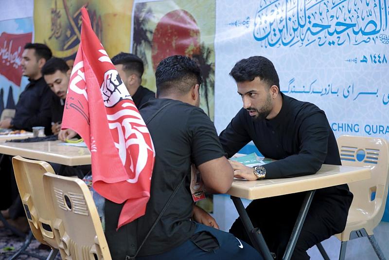 المجمَع العلمي يواصل تقديم خدماته القرآنية لزائري الأربعين في كربلاء
