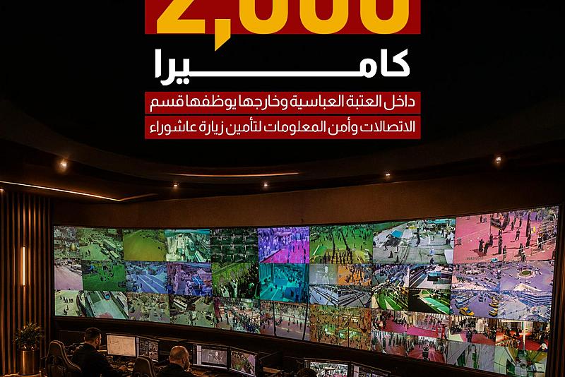 2000 كاميرا داخل العتبة العباسية وخارجها يوظفها قسم الاتصالات وأمن المعلومات لتأمين زيارة عاشوراء