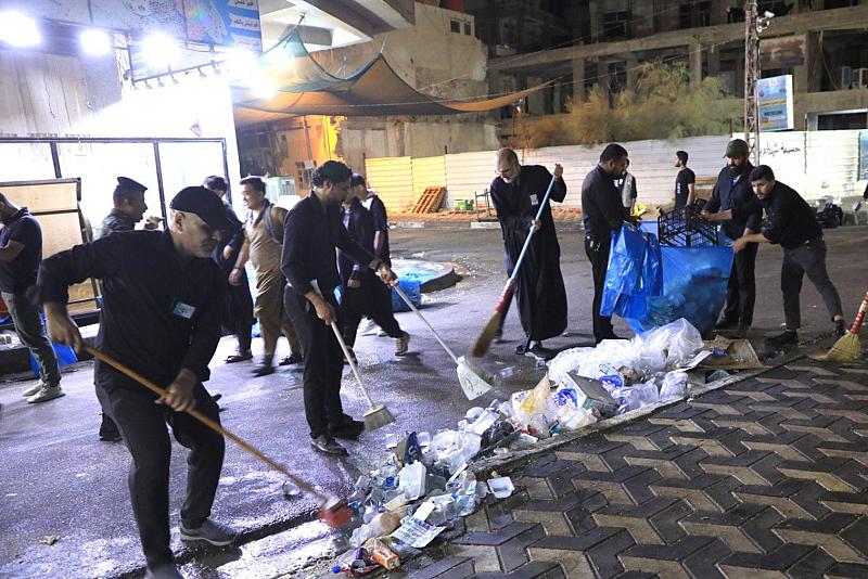 انطلاق حملة تنظيف واسعة لمنطقة بين الحرمين الشريفين بعد انتهاء زيارة الأربعين