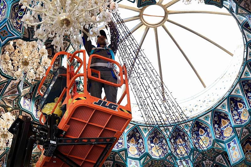 خدمات إنشائية ولوجستية يقدمها قسم الصيانة في زيارة النصف من شهر شعبان