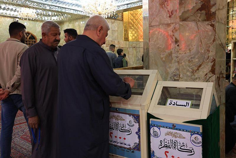 قسم الشؤون الدينية ينشر صناديق مخصصة لزكاة الفطرة داخل مرقد أبي الفضل العباس (عليه السلام) وخارجه