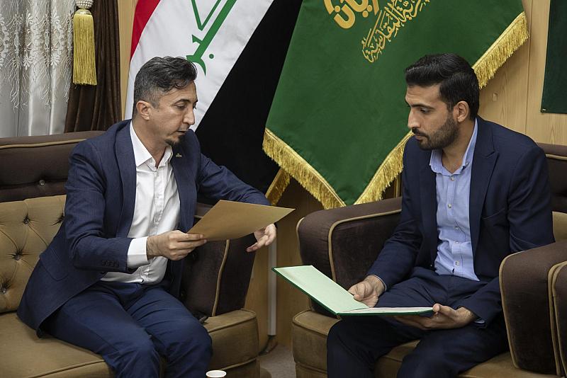 العتبة العبّاسية توجّه دعوةً للعتبة العسكرية للمشاركة في مهرجان أمير المؤمنين (عليه السلام)