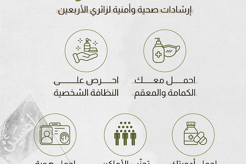  إرشادات صحية وأمنية لزائري الأربعين