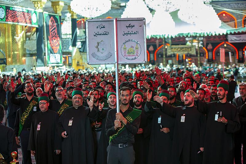 خدمة العتبتين المقدستين يحيون يوم سابع الإمام الحسين (عليه السلام)