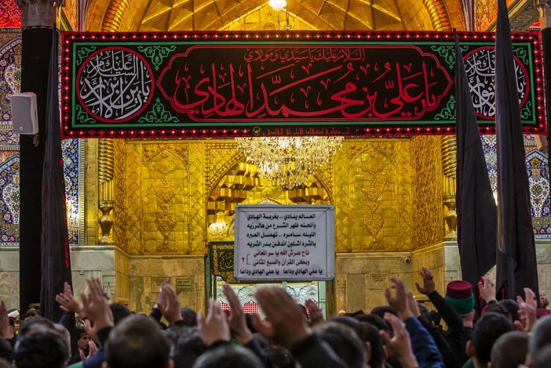 موكبُ خَدَمَة العتبتَيْن المقدّستَيْن يُحيي ذكرى شهادة الإمام الهادي (عليه السلام)